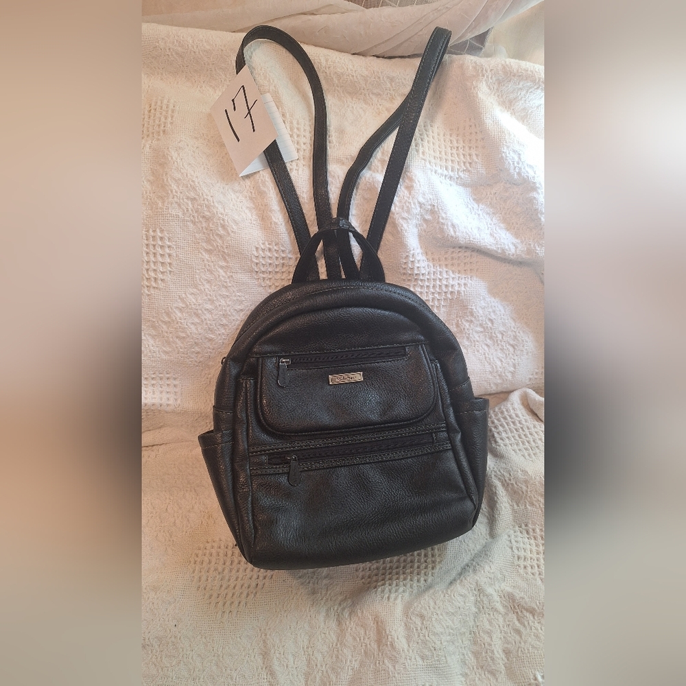 Black Minimalist Backpack with Adjustable Straps